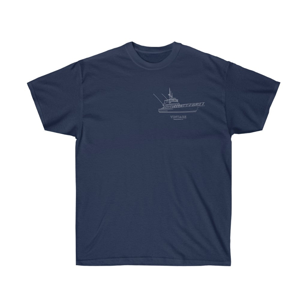 Sportfish Outfitters Women's Vintage Navy Boats Shirt