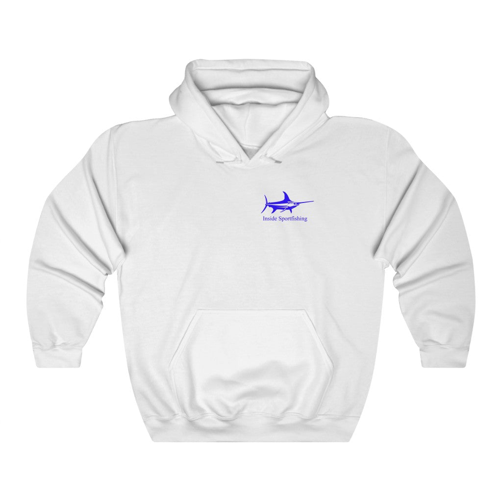 Inside Sportfishing Classic Hooded Sweatshirt with Dark Blue Logo