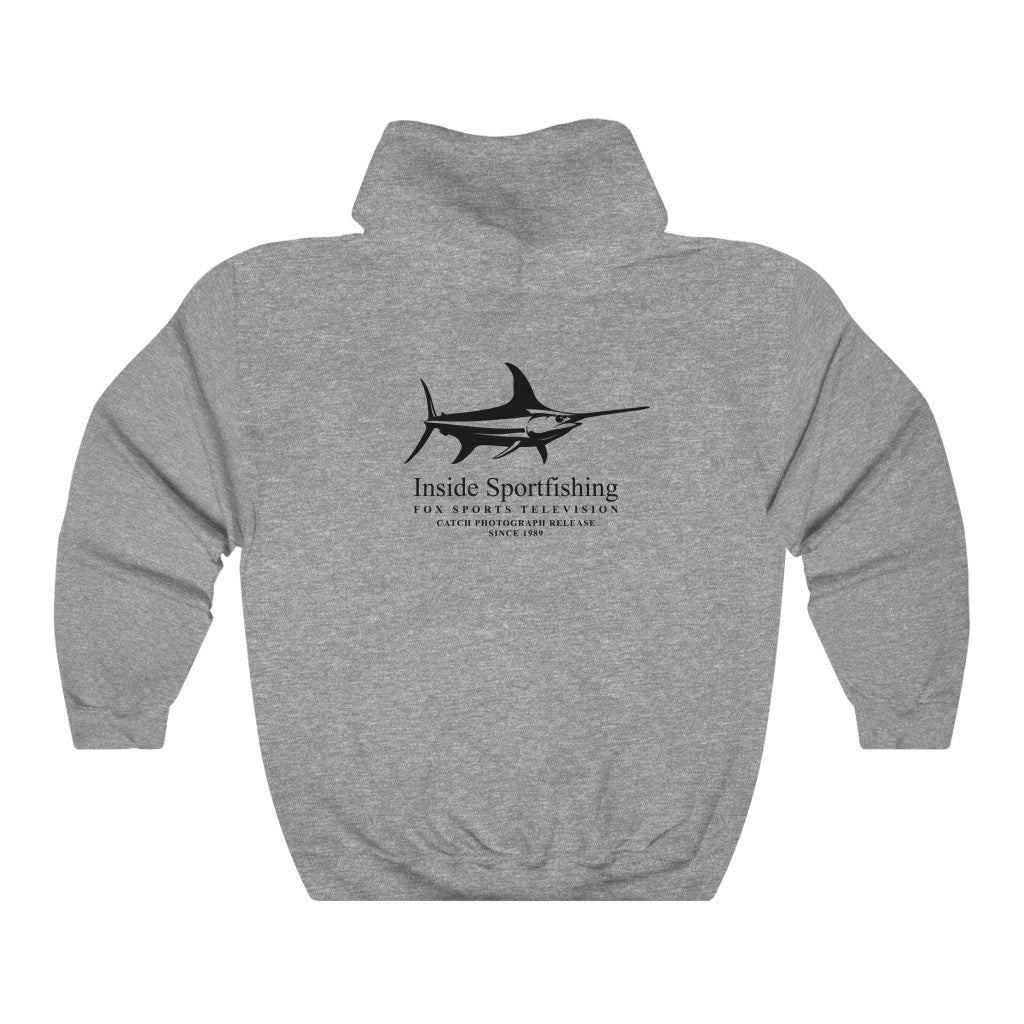 Inside Sportfishing Classic Hooded Sweatshirt with Black Logo Navy / 4XL